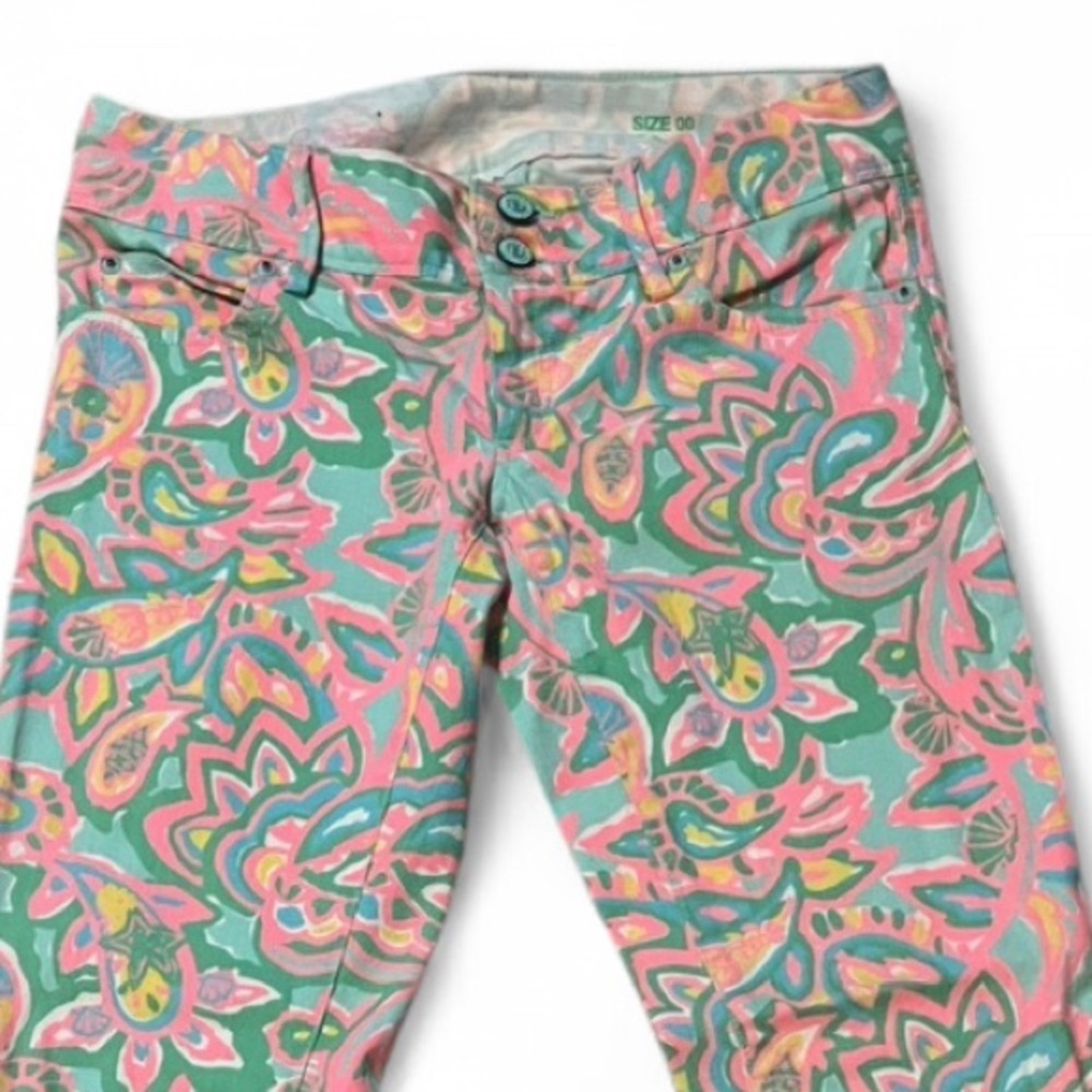 Lilly Pulitzer Worth Skinny Mini Jeans – Sand Bar Blue “Make A Splash” – Size 00 - Picture 11 of 15